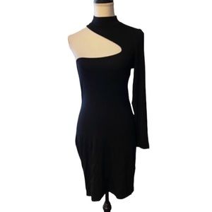 Black One Sleeve Bodycon Dress
